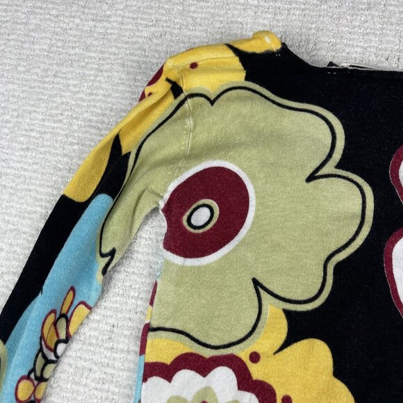 SMASH Vest Sweater Floral All over print Women Sz M Colorful print - Picture 15 of 16